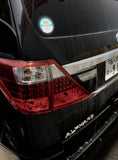 Japanese Parking Sticker Permit Outside Toyota Alphard