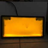 JDM Japanese License Plate Light Box LED Yellow Front View Lighted 2